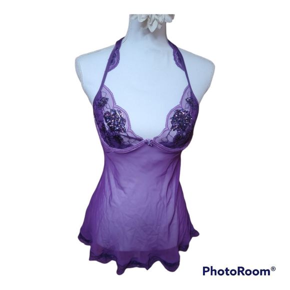 Victoria's Secret Other - Victoria's Secret Very Sexy Purple Lace Embellished Nightie